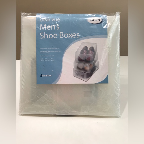 🐝 NWT Set on New Clear Shoe Boxes, 13.38”x 8.38” x 5.19” - Picture 1 of 3